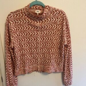 BKE Red and White Patterned Sweater